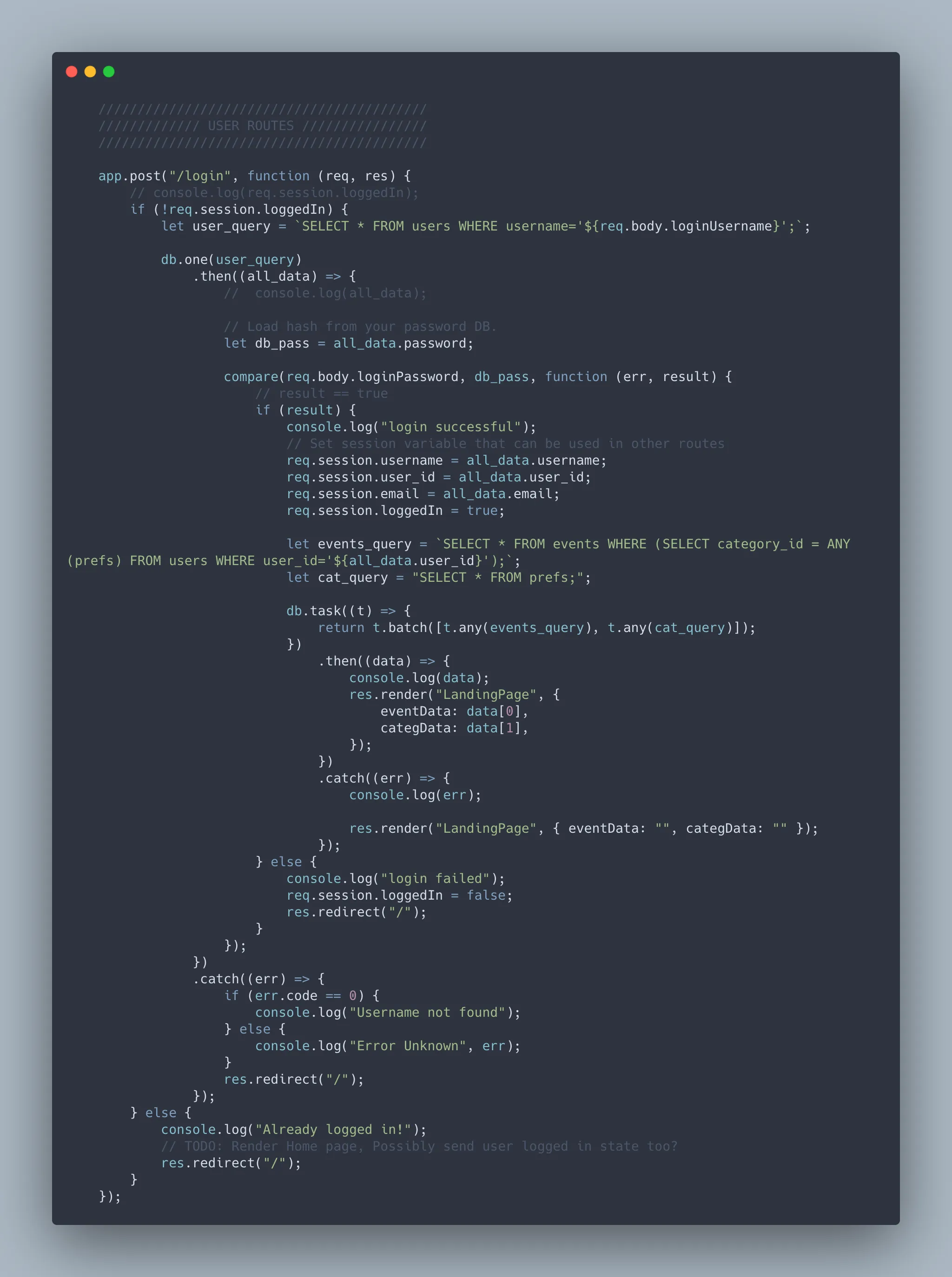Screenshot or preview of project: Event Aggregation Site